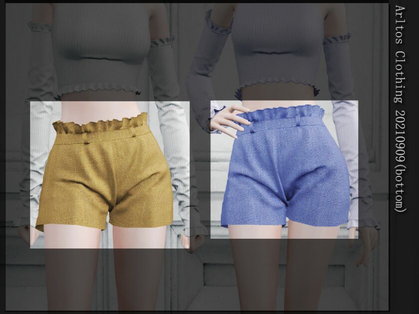 Linen Shorts(Bottom) / 20210909 By Arltos Sims 4 CC