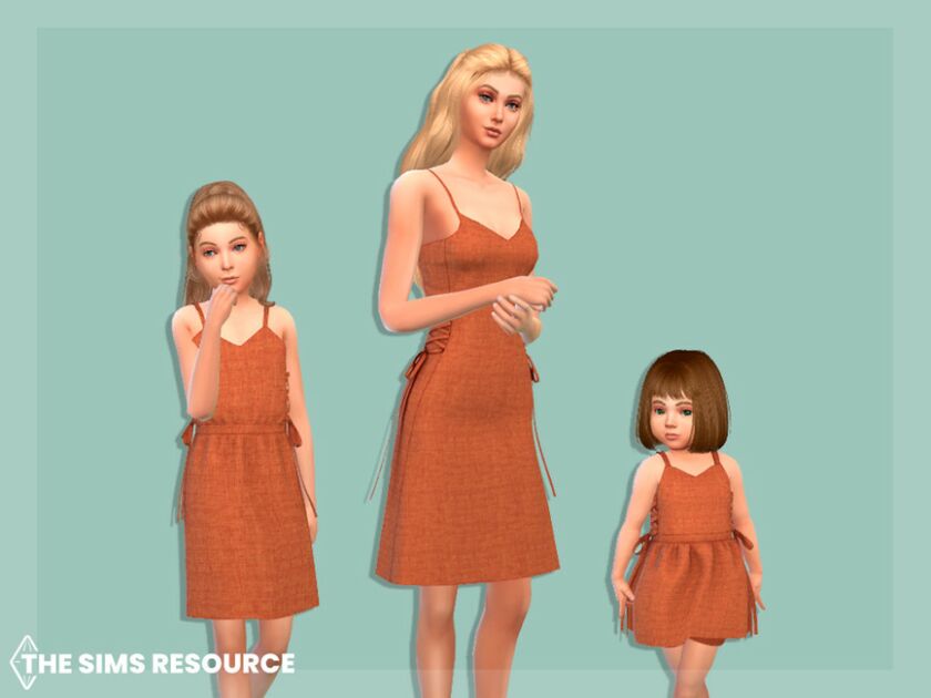 sims 4 cc linen sundress with ribbons toddler by mysteriousoo 2