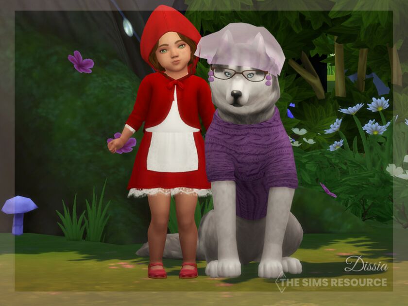 sims 4 cc little red riding hood hair by dissia 2