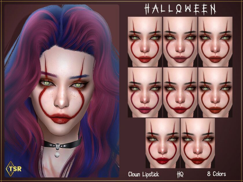 Lmcs Clown Lipstick (HQ) Sims 4 CC