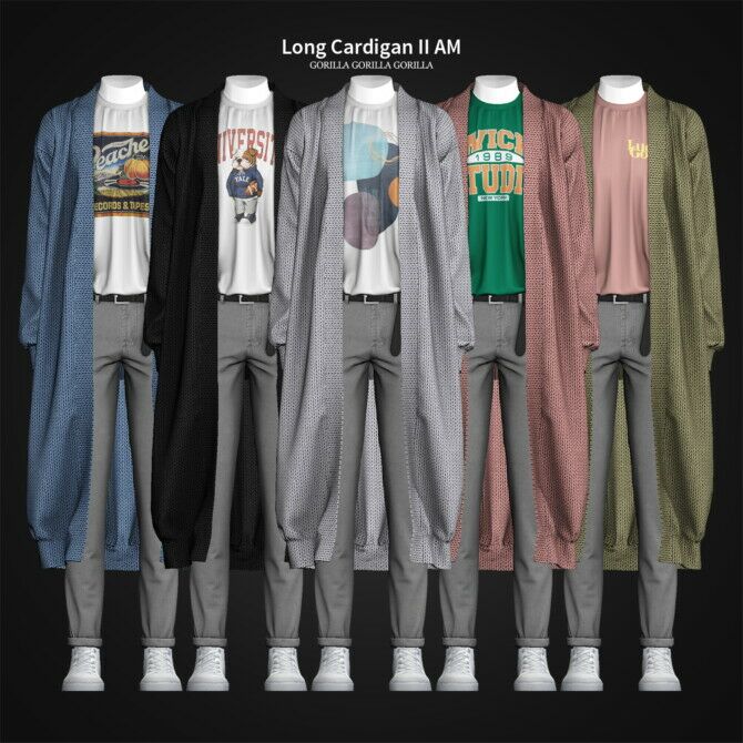 Long Cardigan II AM By Gorilla Sims 4 CC