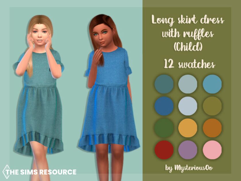 Long Skirt Dress With Ruffles Child By Mysteriousoo Sims 4 CC