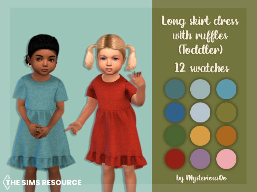 Long Skirt Dress With Ruffles Toddler By Mysteriousoo Sims 4 CC