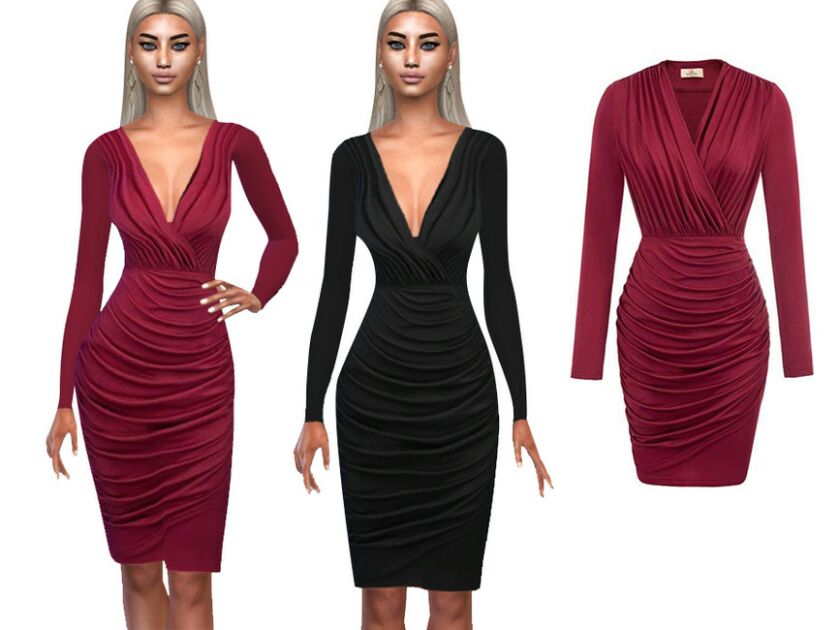 Long Sleeve Formal Dresses By Saliwa Sims 4 CC