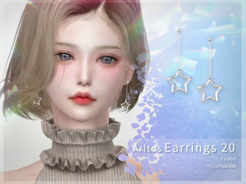 Long Star Earrings / 20 By Arltos Sims 4 CC