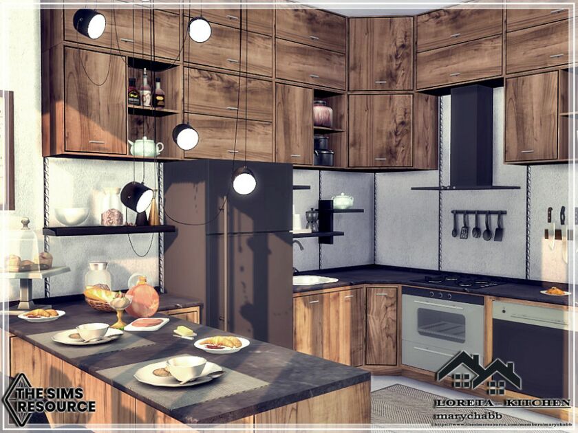 sims 4 cc loreta kitchen by marychabb 3