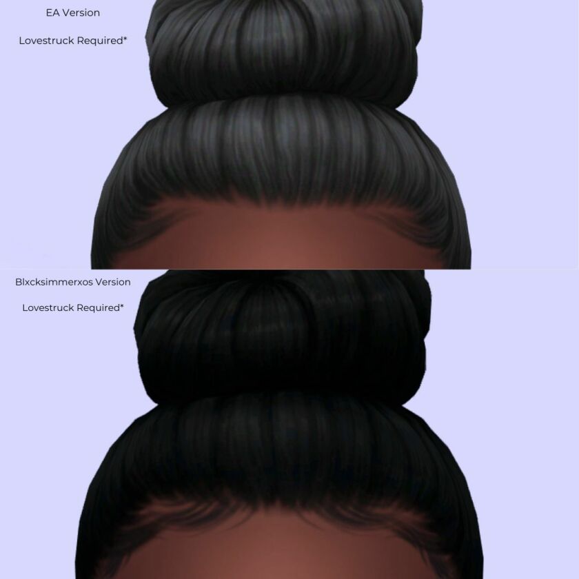 Lovestruck BUN Recolor W/ Baby Hairs Sims 4 CC