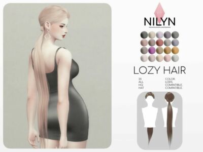 Lozy Hair – NEW Mesh By Nilyn Sims 4 CC