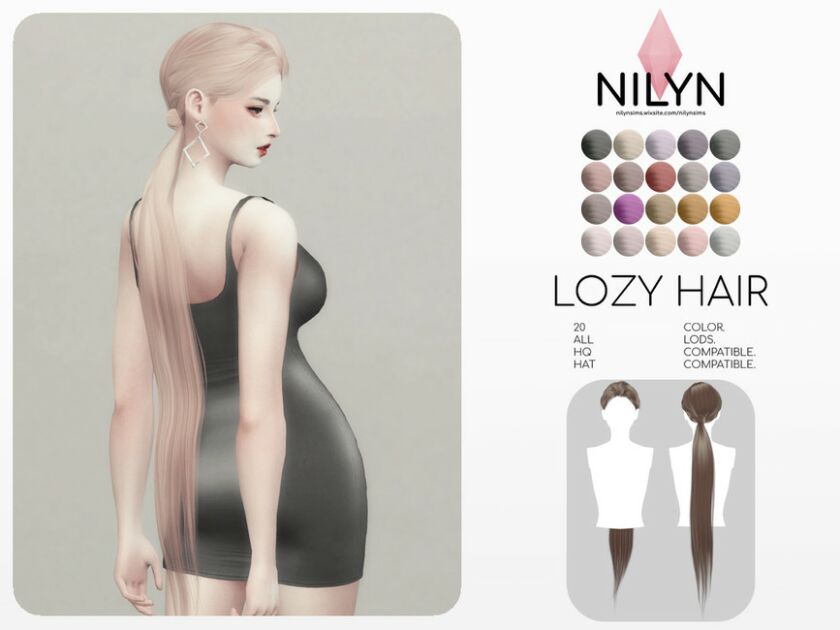 Lozy Hair – NEW Mesh By Nilyn Sims 4 CC