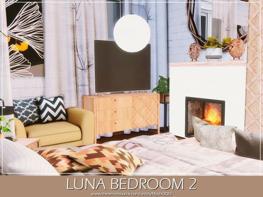 sims 4 cc luna bedroom 2 by mychqqq 4