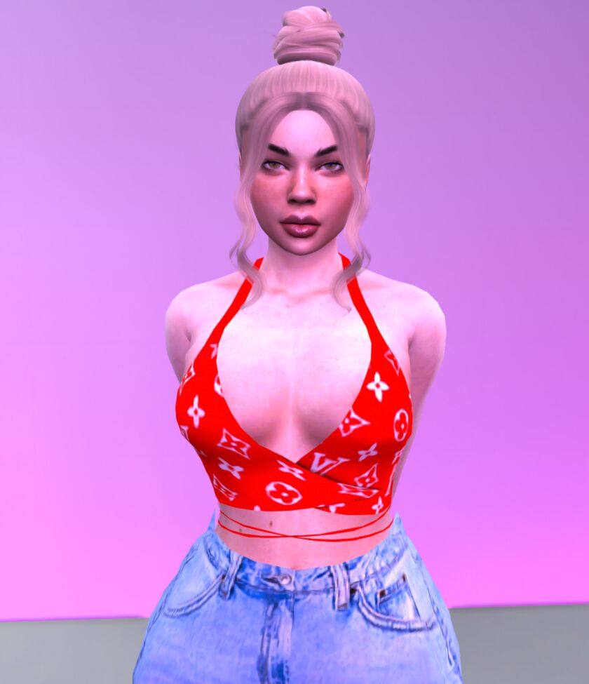 sims 4 cc lv wrap halter neck by simmerkate 2