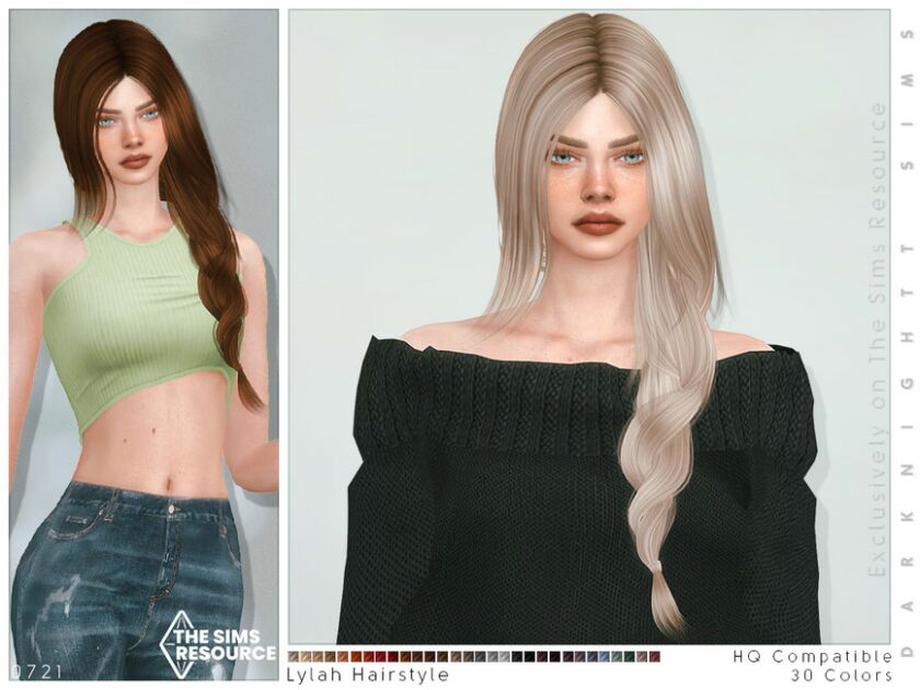 Lylah Hairstyle By Darknightt Sims 4 CC