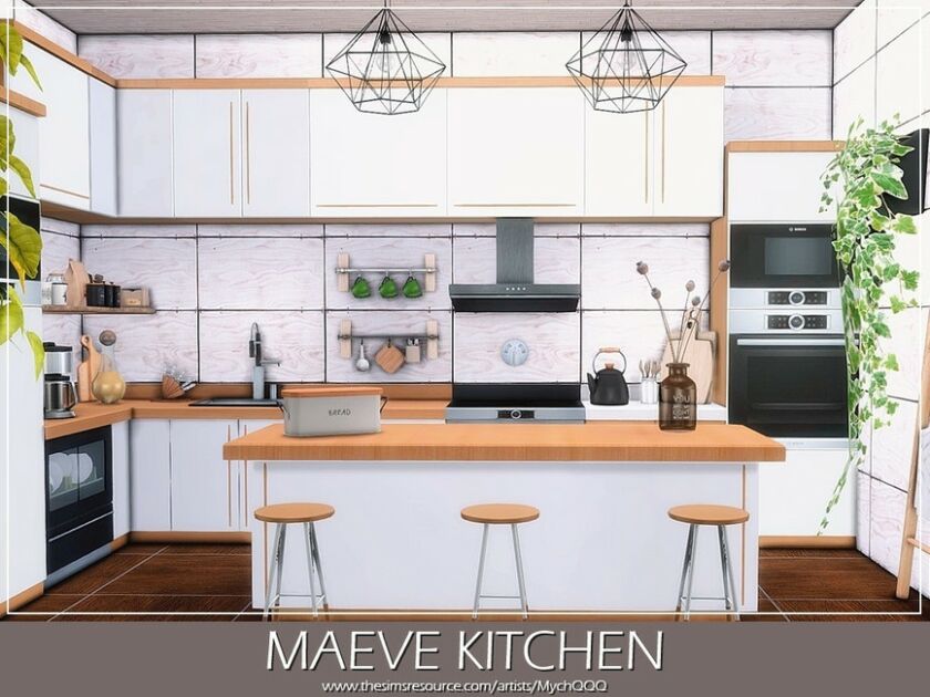 sims 4 cc maeve kitchen by mychqqq 2