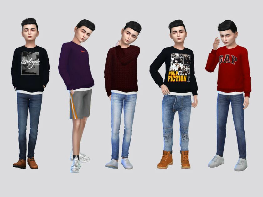 Makino Sweater TOP Boys By Mclaynesims Sims 4 CC