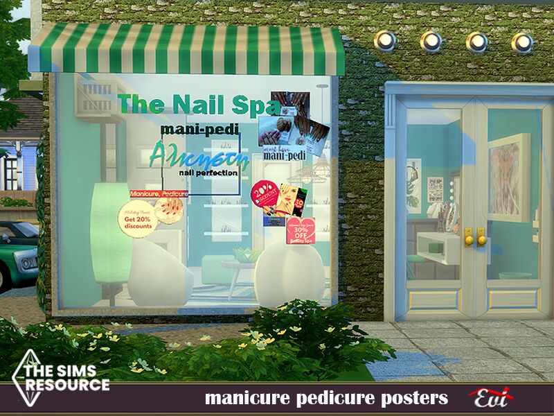 sims 4 cc manicure pedicure posters by evi 2