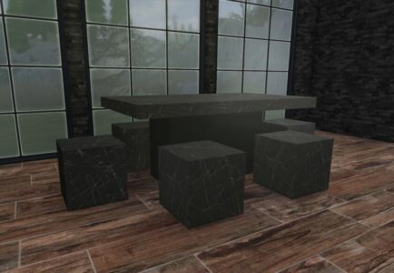 Marble Dining SET Sims 4 CC