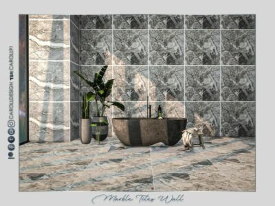 Marble Tiles Wall Sims 4 CC