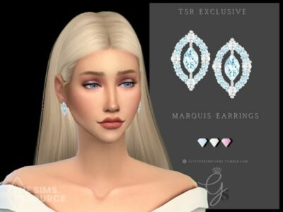 Marquis Earrings By Glitterberryfly Sims 4 CC