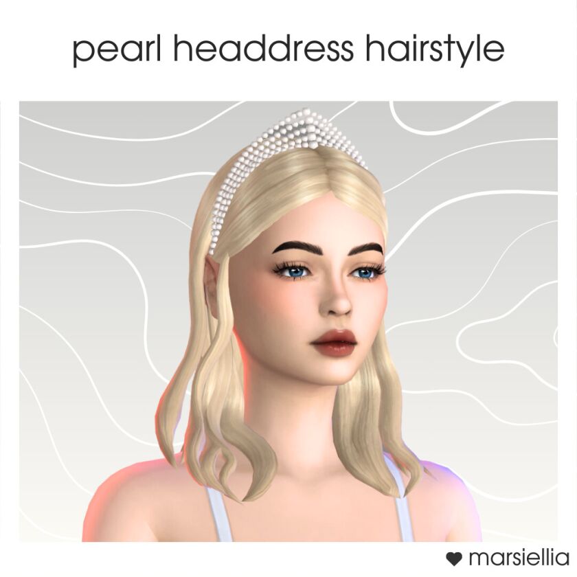 Pearl Headdress Hairstyle Sims 4 CC