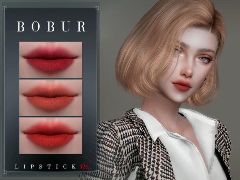 sims 4 cc matte lipstick 124 by bobur3 2