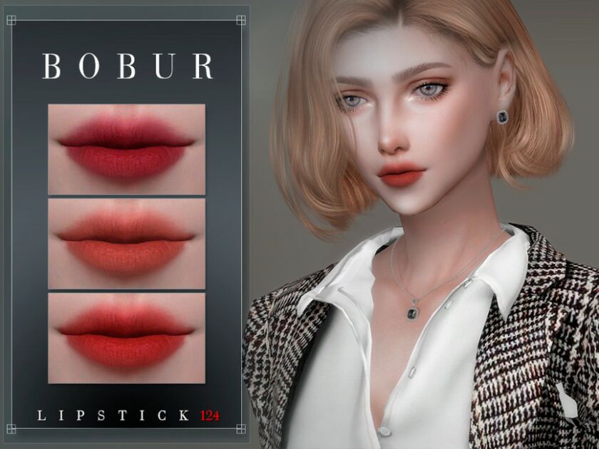 sims 4 cc matte lipstick 124 by bobur3 3