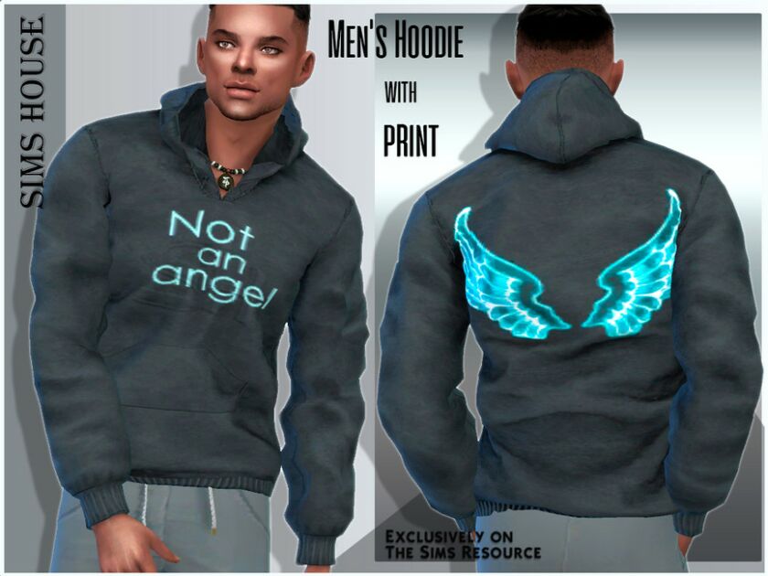 Men’S Hoodie With Print Sims 4 CC