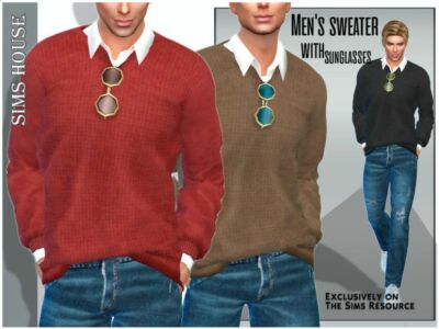 Men’S Sweater With Sunglasses Sims 4 CC