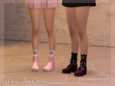 Meow LOW Socks By Dissia Sims 4 CC