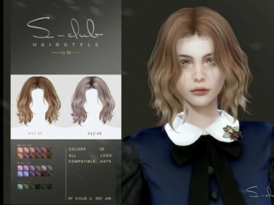 MI – Long Hair Wavy Hair For Female (Lilis) By S-Club Sims 4 CC