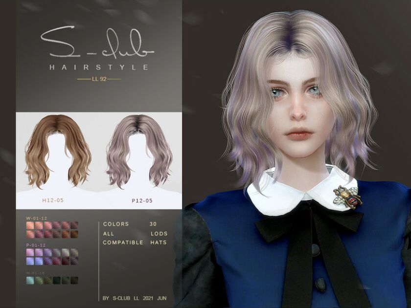 sims 4 cc mi long hair wavy hair for female lilis by s club by s club 2