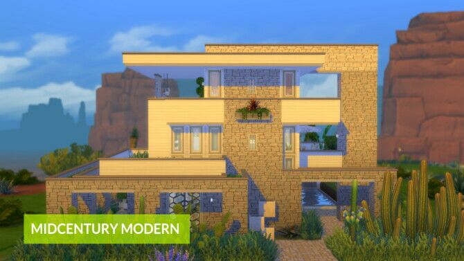 Midcentury Modern House Sims 4 CC