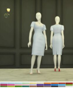 Midi Shift Dress Sims 4 CC