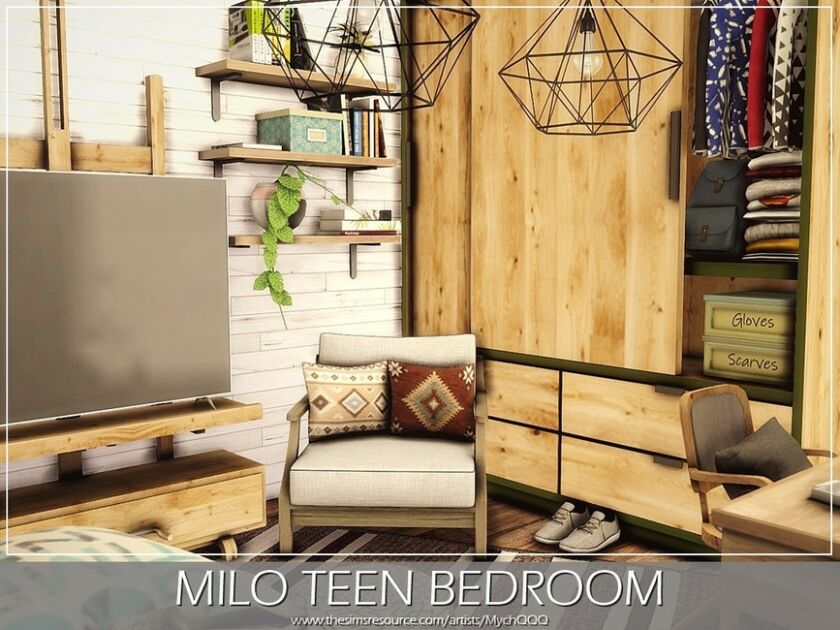 sims 4 cc milo teen bedroom by mychqqq 3