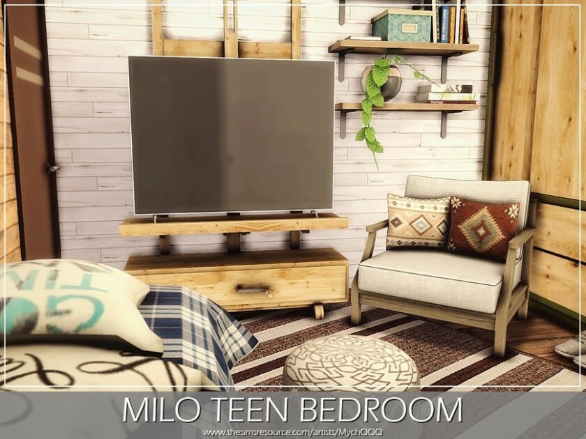 sims 4 cc milo teen bedroom by mychqqq 4