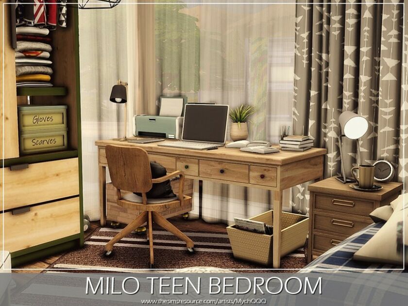 sims 4 cc milo teen bedroom by mychqqq 5