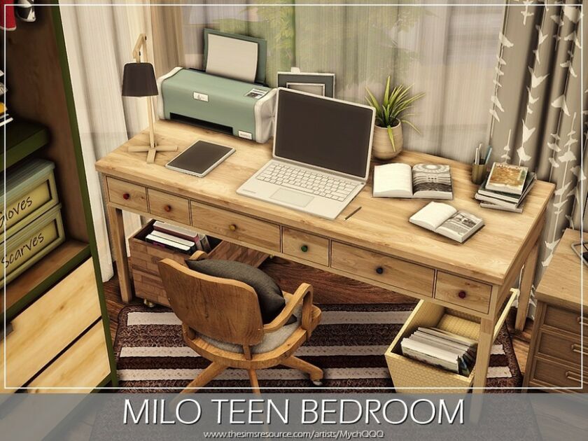 sims 4 cc milo teen bedroom by mychqqq 6