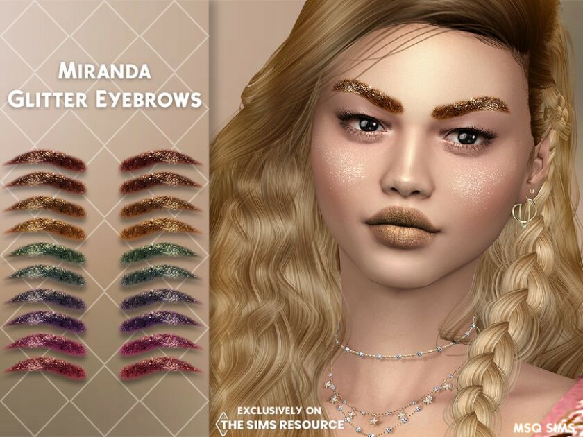 Miranda Glitter Eyebrows By Msqsims Sims 4 CC