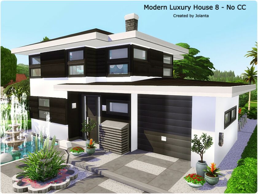 Modern Luxury House 8 – NO CC By Jolanta Sims 4 CC