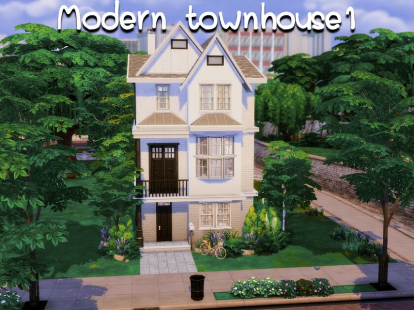 Modern Townhouse 1- NO CC By Genkaiharetsu Sims 4 CC