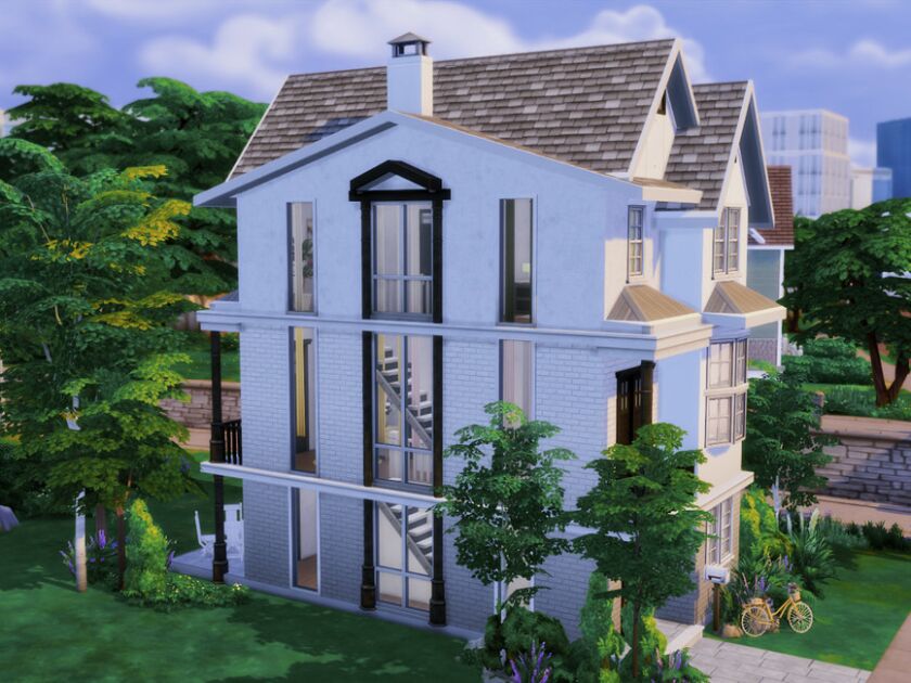 sims 4 cc modern townhouse 1 no cc by genkaiharetsu 3