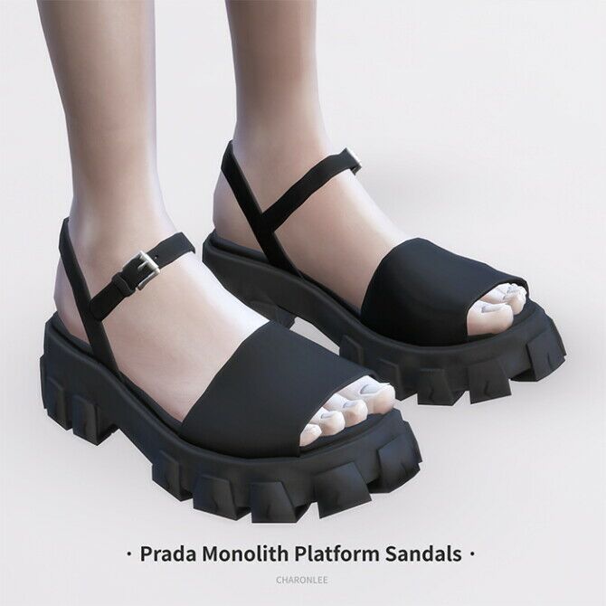 Monolith Platform Sandals By Charonlee Sims 4 CC