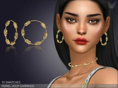 Morel Hoop Earrings By Feyona Sims 4 CC