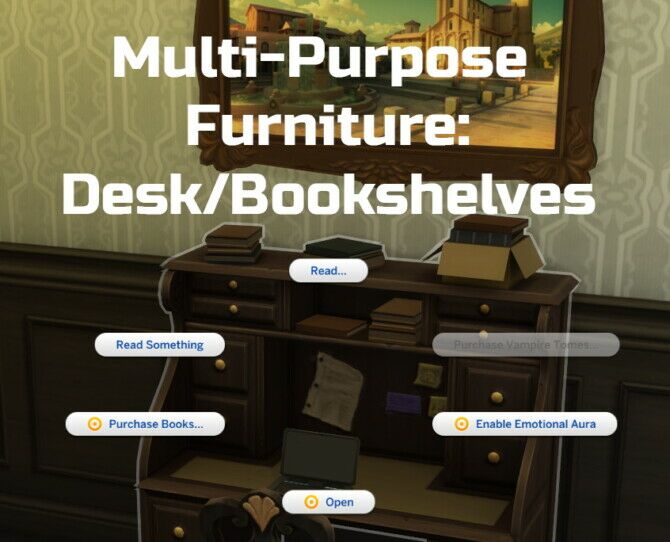 Multi-Purpose Furniture: Desk/Bookshelves By Ilex Sims 4 CC