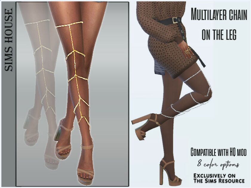 Multilayer Chain ON The LEG Sims 4 CC