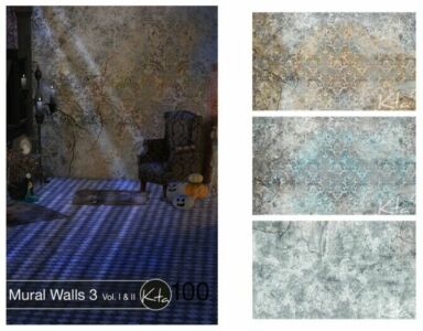 Mural Walls 3 VOL. I & II By Ktasims Sims 4 CC