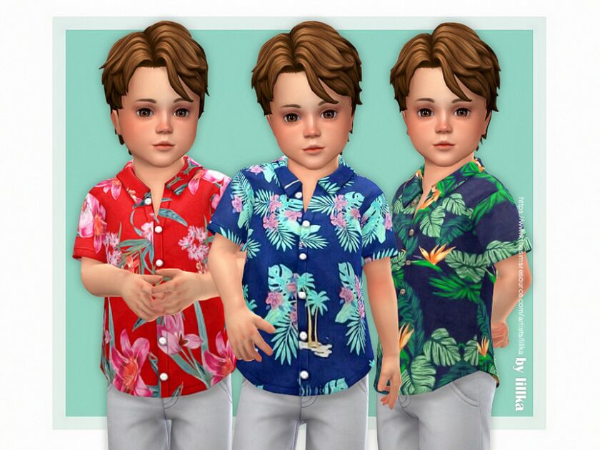 Nalu Button UP Shirt By Lillka Sims 4 CC