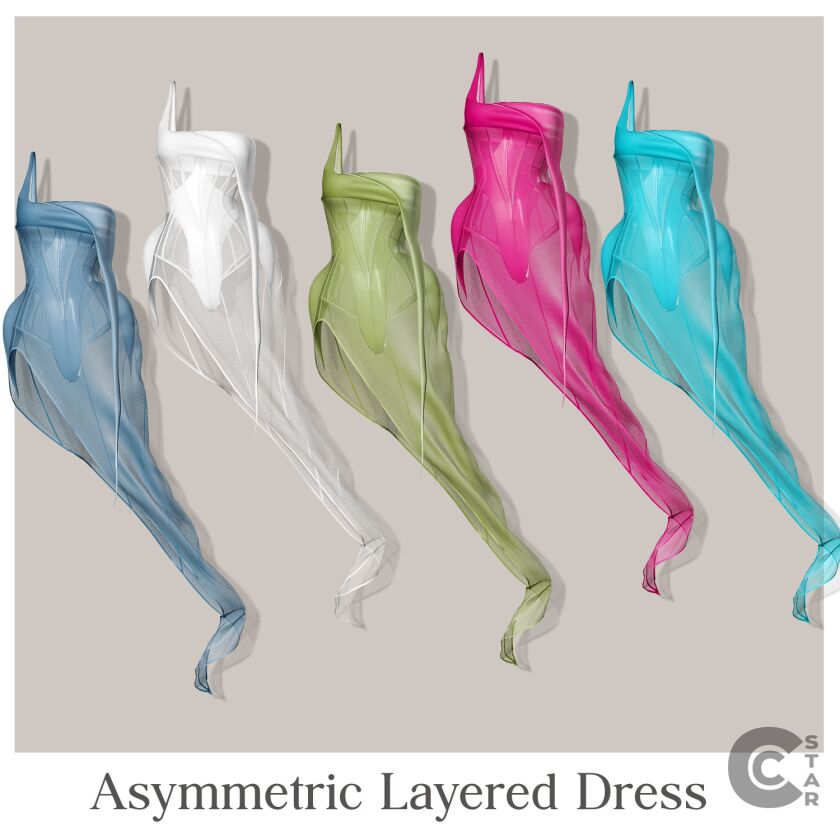 sims 4 cc natasha polys asymmetric layered dress 3