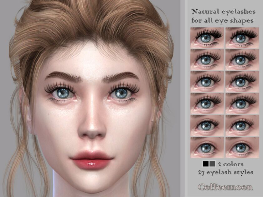 Natural Eyelashes For ALL EYE Shapes By Coffeemoon Sims 4 CC