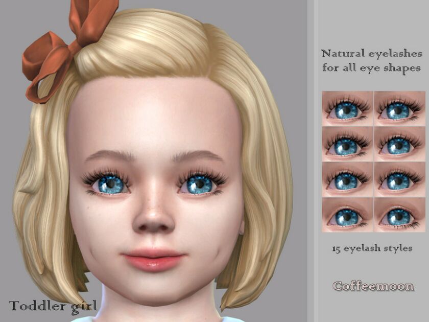 Natural Eyelashes For ALL EYE Shapes (Toddler) By Coffeemoon Sims 4 CC