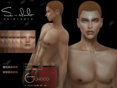 Natural Shine Skintones For Male(Choco) By S-Club Sims 4 CC